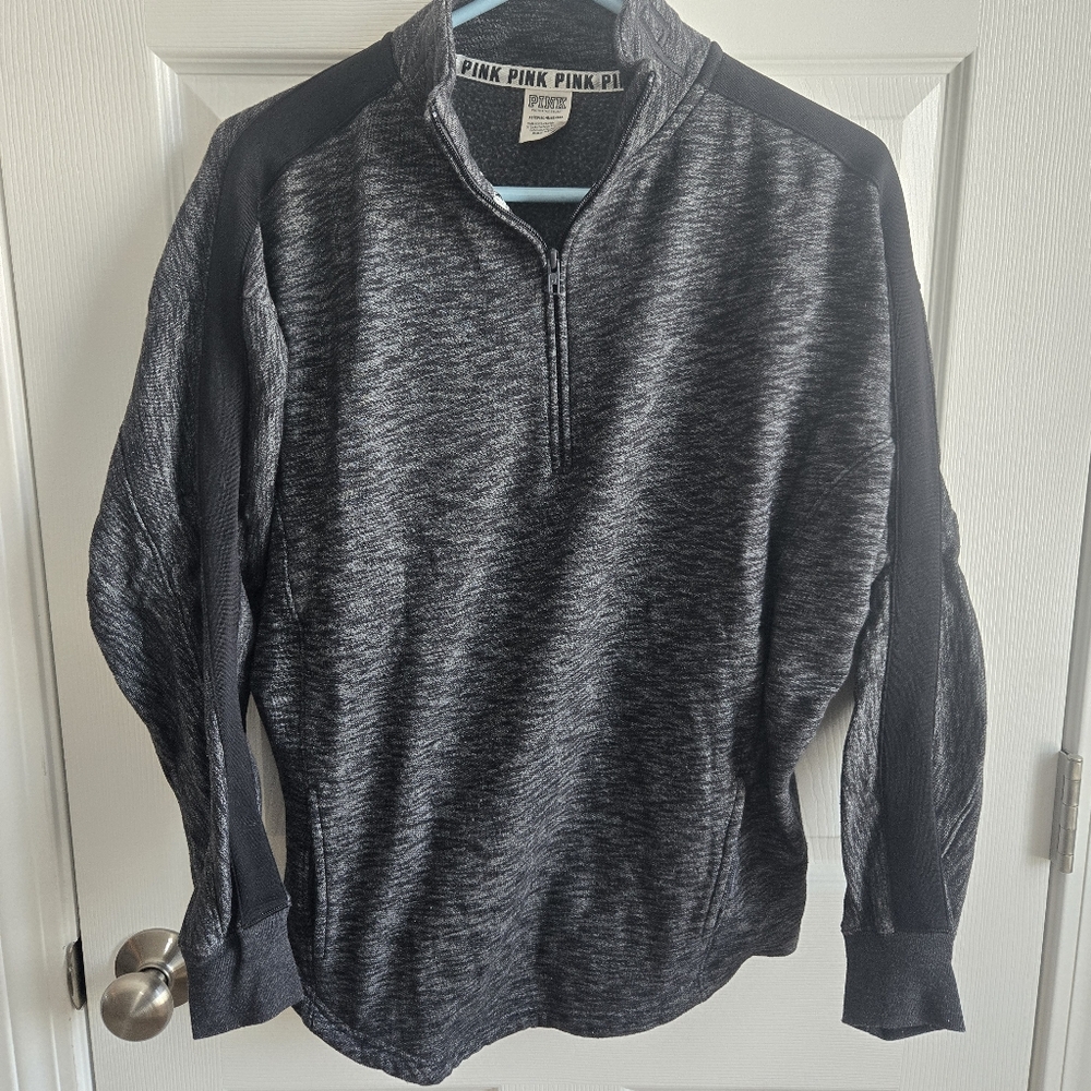 Victoria's Secret PINK XS Black Quarter Zip Pullover